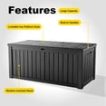 thumbnail image 2 of fazzn 120 Gallon Resin Deck Box Waterproof Outdoor Storage Box for Patio Furniture Pool Accessories Indoor Storage for Cushion Garden Tools (Black), 2 of 6