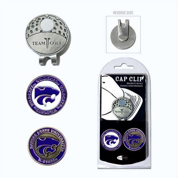 Team Golf NCAA Kansas State Wildcats Golf Cap Clip with 2 Removable Double-Sided Enamel Magnetic Ball Markers, Attaches Easily to Hats