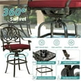 thumbnail image 3 of MEETWARM 10-Piece Outdoor High Patio Dining Set, Free-Rust Cast Aluminum Patio Bar Table and Chairs Set, Includes 8 Swivel Bar Stools & 64" Bar Height Dining Table W/ 35.4" Lazy Susan, Umbrella Hole, 3 of 7