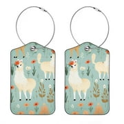 2Pcs Luggage Tags for Suitcase, Privacy Flap Cover, Travel Bag Tags, Cute Alpaca