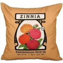 Simply Daisy 16" x 16" Zinnia Floral Print Pillow, Yellow