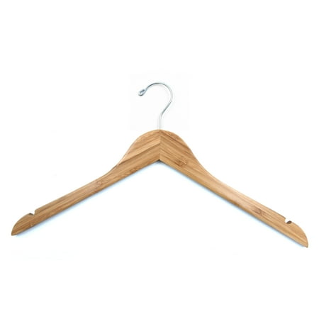SSWBasics Bamboo Hangers For Clothes - Hanger 17" - Case of 50