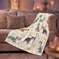 thumbnail image 6 of Australian Shepherds with Soft Leaf Pattern, Calm Botanical Style for Dog Lovers, Cream Pet Portrait Motif and Birthday Gift, Cozy Flannel Blanket for Bedroom and Guest Room, Home Decor, 6 of 9