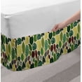 thumbnail image 2 of Tropical Bed Skirt, Vintage Style Detailed Nature Scenery of Leaves, Elastic Bedskirt Dust Ruffle Wrap Around for Bedding Decor, 4 Sizes, Multicolor, by Ambesonne, 2 of 2