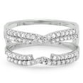 thumbnail image 2 of Dazzlingrock Collection 0.50 Carat (ctw) 14K Round Diamond Ladies Wedding Double Guard Ring 1/2 CT, White Gold, Size 9, 2 of 3