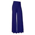 thumbnail image 4 of Fold Over Pants Women Y2K Low Rise Bell Bottoms Summer Beach Wide Leg Foldover Yoga Pants Lounge Flare Leggings 2026 Dark Blue S, 4 of 5