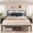 Black, variant on EnHomee Metal Platform Bed Frame with Headboard King Size Bed Frame with 4-Tier Storage Shelf & 3 Open Compartments & LED Lights & Charging Station ,Black