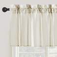 thumbnail image 2 of NICETOWN Valance Curtains for Kitchen, Farmhouse Striped Valance Curtains Semi Sheer Linen Small Window Valance Light Filtering Rod Pocket Valance Curtains for Basement, Taupe, 52"x18", 1 Panel, 2 of 7