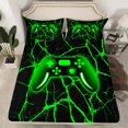 thumbnail image 2 of Erosebridal Green Gamepads Bed Sheets King,Geometric Lines King Sheet Sets,Video Game Sheet Set King,Super Cozy Gamer Room Decoration,4pcs, 2 of 7