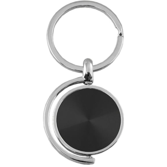 Plain Spinner Key Ring (Black)