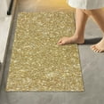 thumbnail image 2 of Gold Glitter Texture 2 Pcs Bath Mat Set, Non-Slip Quick Dry Shower Rug, Extra Soft Plush High Absorbent Toilet Carpet for Bathroom, Bathtub, Sink, 23.6"x15.7"+17.3"x13.4", 2 of 6