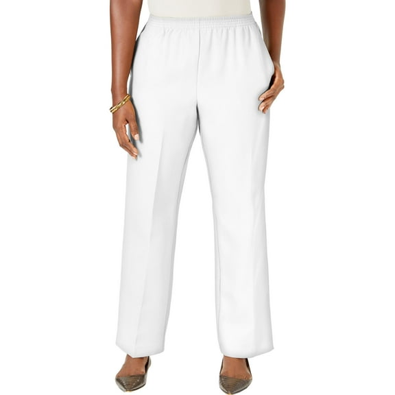 Karen Scott Womens Petites Comfort a Polyester Pants White PP