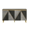 thumbnail image 5 of Tcbosik Sideboard Buffet Cabinet, 60" Kitchen Storage Cabinet with Adjustable Shelves, Coffee Bar Cabinet with 4 Doors for Dining Room, Living Room, Dark Gray & Light Gray, 5 of 10