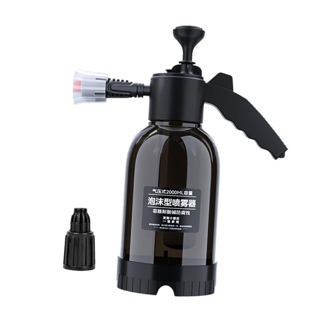 Pulverizador de espuma para coche de 2,0 l, manual, presurizado, duradero, ligero y de mano Negro