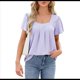 thumbnail image 2 of Blusas Tipo Túnica para Mujer, Holgadas, de Corta, con Cuello Redondo, Informales, de Verano Púrpura M, 2 of 10