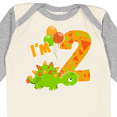 thumbnail image 4 of Inktastic Happy Dinosaur Second Birthday-green Boys or Girls Long Sleeve Baby Bodysuit, 4 of 5