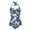 Blue White Flower, variant on Pink Easter Egg Rainbow Love Print Women's Swimwear with Soft Pads V-neck Swimsuit with Halter Strap Tummy Control Monokini Summer Beachwear for Lady Swimming Surfing, L