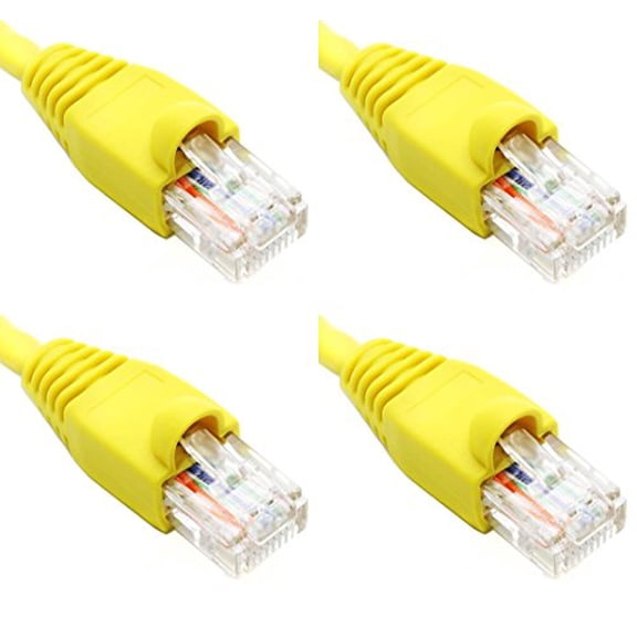 Ultra Spec Cables Pack of 4 - Yellow 1FT Cat6 Ethernet Network Cable LAN Internet Patch Cord RJ45 Gigabit