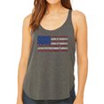 thumbnail image 1 of Women's Premium Word Art Flowy Tank Top - Land of the Free American Flag, 1 of 2