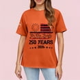 thumbnail image 4 of Only Moment Womens Festival Shirts Crew Neck Short Sleeve Vintage American Flag Short Sleeve Patriotic Independence Day Tops Orange,XL, 4 of 6