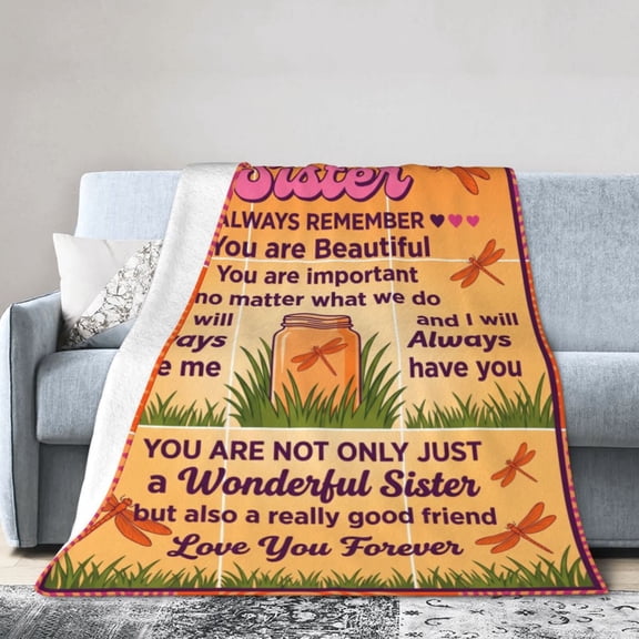 Sister Blanket Unique Birthday Mothers Day Idea Throw Blanket Soft Cozy Lounge Decor Warm Home Decor 50x40