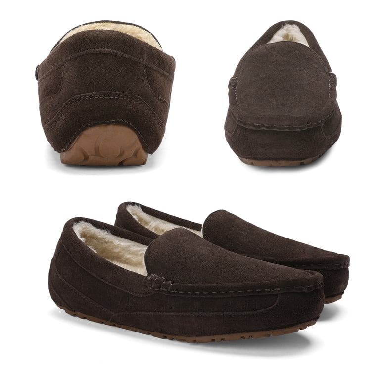Dream Pairs Menâ€™s Brown Moccasins Slippers, Faux Suede  display picture 1