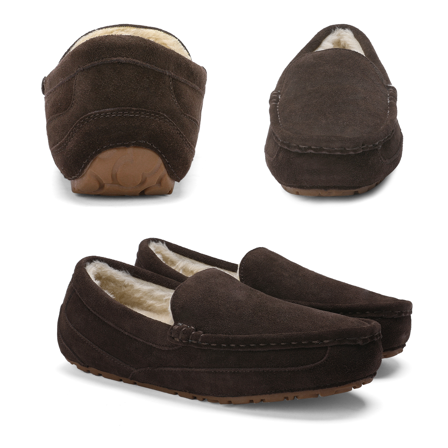 Dream Pairs New Soft Mens Au-Loafer Indoor Warm Moccasins Slippers Flats Shoes Au-Loafer-01 Brown Size 7 - image 4 of 4