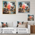 thumbnail image 4 of Designart "Pop Art Maui Beach Landscape II" Food & Beverage Framed Wall Art Decor - Traditional Blue Fruits Living Room Framed Canvas Art, 4 of 6