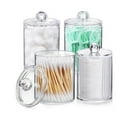 thumbnail image 5 of Vanity Jar Storage Set, Bathroom Organizer, Canister Jar, Clear Plastic Apothecary Cup with Lid, Qtip Holder, for Cotton Ball, Swab, Round Pads, Q Tip, Floss, 10 oz (4 Pack), 5 of 6