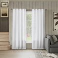 thumbnail image 6 of No. 918 Anders 2-pack Faux Linen 3-in-1 Versatile Hanging Semi-Sheer Back Tab/Rod Pocket Curtain Panel Pair with Ring Clips, White, 37"W x 84"L (2 Panels), 6 of 8