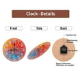 thumbnail image 7 of Neon Clock Wall Decor Orange Blue Lights 10-Inch Silent Wooden Wall Clock, Battery Operated (AA Batteries Not Included), Artistic Home Decor, 7 of 7