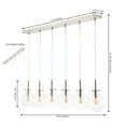 thumbnail image 4 of JONATHAN Y Harlow 40.5" 6-Light Modern Contemporary Round Glass/Iron LED Linear Pendant, Nickel/Clear, 4 of 13