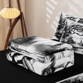 thumbnail image 6 of Manfei Black Wolf Zipper Full Size Comforter Sets with Fitted Sheet and 2 Pillowcases，Jungle Animal Print Zipper Bedding Set,Black Reversible,4pcs, 6 of 8
