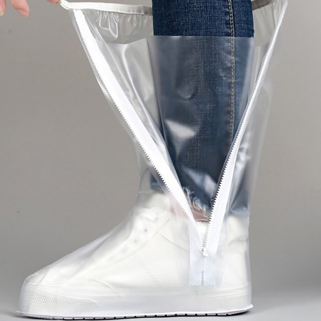 Cubierta de botas de lluvia de PVC Unsiex Protectores de zapatos impermeables de tubo alto Suministro (L) JShteea Libre de BPA