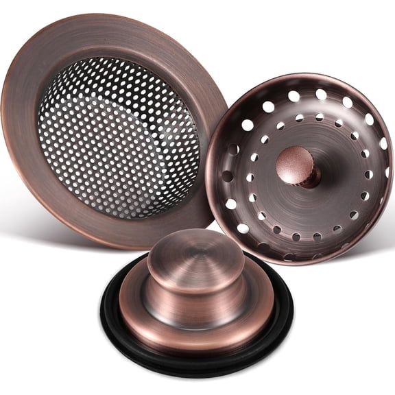 3 Pcs Kitchen Sink Stopper Strainer Garbage Disposal Plug, Stainless Steel Universal Anti-Clogging Kitchen Sink Filter Sieve Basket Strainer,