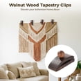 thumbnail image 5 of 4 Pcs Walnut Wood Tapestry Clips, Stylish Wooden Blanket Hangers with Mounting Screws Included, Decorative Display Clips for Wall Hanging Quilts, Tapestries, Rugs & Carpets, 5 of 6