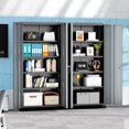 thumbnail image 2 of INTERGREAT Metal Storage Cabinet,72" Locking Steel Cabinets with 2 Doors and 4 Adjustable Shelves,Tall Steel Storage for Home Office, Garage,Warehuse (Black Grey), 2 of 17