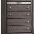thumbnail image 2 of Wooden Chest with 5 Drawers and Hidden Jewelry Drawer, Gray and Silver, 2 of 3