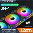 thumbnail image 2 of Teucer JM-1 PC Case Fan Mirror Cycle ARGB 120mm 12v/4Pin PWM Low Noise Chassis Water Cooling Fan Single Pack with Cable, 2 of 7