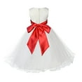 thumbnail image 3 of Ekidsbridal Satin Ivory Red Tulle Rattail Flower Girl Dress for Baptism Wedding Mini Bridal Gown 829T 12, 3 of 3