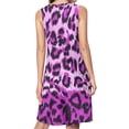 thumbnail image 2 of Gradient purple leopard print Spring Summer Dresses for Women Fashion T-shirt Dress Casual Sleeveless Loose Sundress with Pockets, 2 of 5