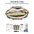 thumbnail image 4 of Tote Bag for Women - French Bulldog Sunflowers Floral Shoulder Bag - Large Utility Work Duffle Bag with Zipper Handbag for Travel, Work, Sprots, 4 of 5