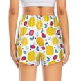 thumbnail image 4 of Goofa Strawberry Lemon Printed Women 2 in 1 Running Shorts,Quick Dry Athletic Workout Shorts,High Waisted Athletic Shorts with Liner Pockets-X-Large, 4 of 9