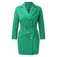 thumbnail image 3 of Vedolay Women's Tops Womens Fashion Blazer Jackets Long Sleeve Business Suit Jackets with Pockets,Green L, 3 of 5