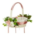 thumbnail image 3 of Cesta de boda, cesta de flores de satén, accesorios fotográficos para niña de las flores, decoración con flores de seda Rosa, 3 of 9