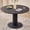Black, variant on Hanyu 45" Round Dining Table for 4, [Cylinder Pedestal Base] [Stone-Patterned] Modern Circle Dinner Table for Kitchen Dining Living Room, Black Marble Patterned