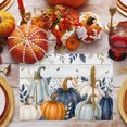 thumbnail image 3 of Navy Blue Pumpkins Fall Placemats Set of 2, Botanical Thanksgiving Grey Wooden Washable Wipeable Table Mats for Dining Tables, Indoor Outdoor Kitchen Place Mats for Holiday Party Table Decor, 3 of 9