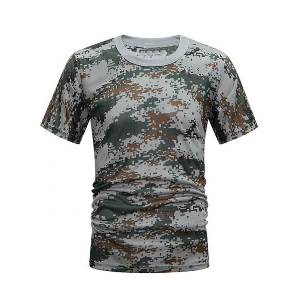Military Hunting Hiking Top GAME Camouflage Man Camo T Shirt Top Army 