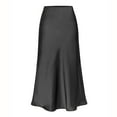 thumbnail image 2 of Pxiakgy skirts for women Women's Skirts Elastic Waist High Pure Color Split in The Dress skirts for women trendy summer women's skirts, 2 of 8