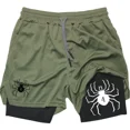 thumbnail image 2 of Pantalones cortos de gimnasio de Anime Hunter x Hunter para hombre, 2 en 1, doble capa, Spider Performance, deportes, Fitness, entrenamiento, Jogging, 2 of 5